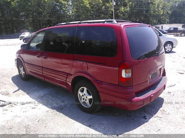 1GMDX03EXVD282003 - 1997 PONTIAC TRANS SPORT  RED photo 3