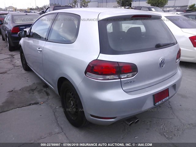 WVWAA7AJXBW249715 - 2011 VOLKSWAGEN GOLF SILVER photo 3