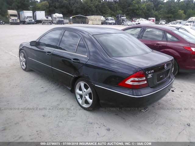 WDBRF52H56A839696 - 2006 MERCEDES-BENZ C GENERATION 2006 230 BLACK photo 3