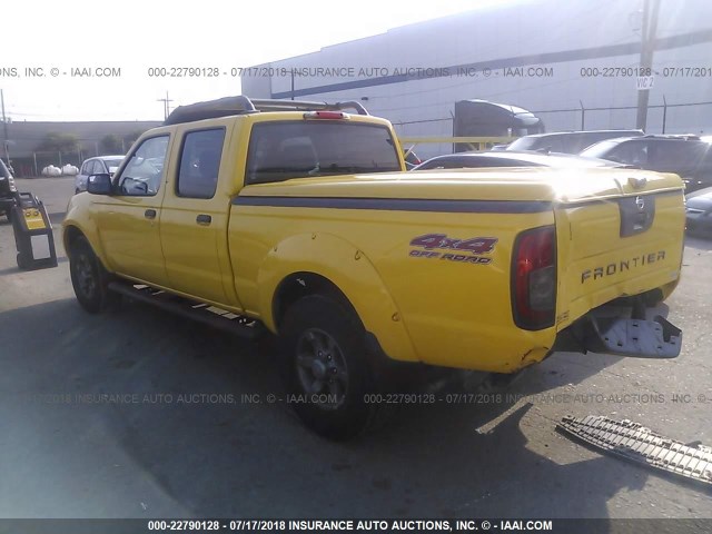 1N6ED29Y44C472427 - 2004 NISSAN FRONTIER CREW CAB XE V6 YELLOW photo 3