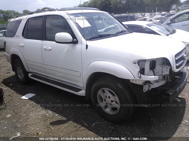 5TDZT38A62S081583 - 2002 TOYOTA SEQUOIA LIMITED WHITE photo 1