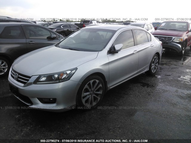 1HGCR2F5XEA172329 - 2014 HONDA ACCORD SPORT SILVER photo 2