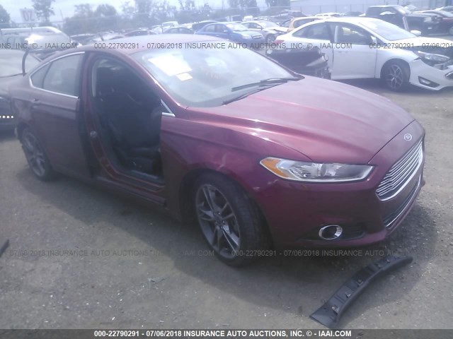 3FA6P0K97ER156275 - 2014 FORD FUSION TITANIUM RED photo 1