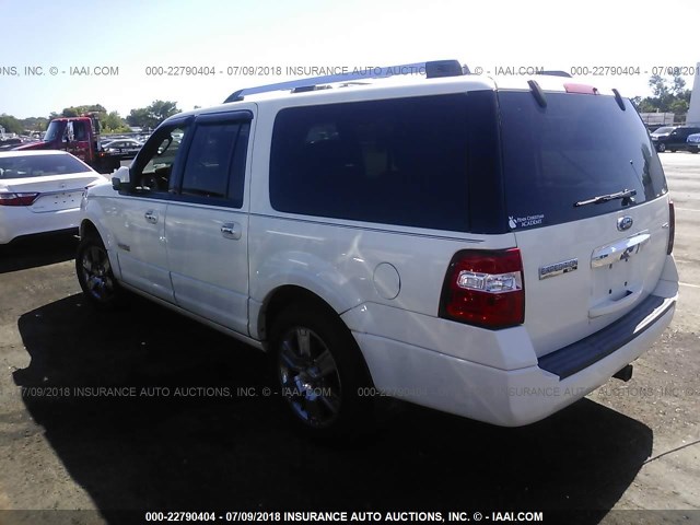 1FMFK20548LA82249 - 2008 FORD EXPEDITION EL LIMITED WHITE photo 3