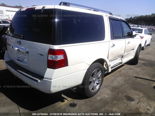 1FMFK20548LA82249 - 2008 FORD EXPEDITION EL LIMITED WHITE photo 4