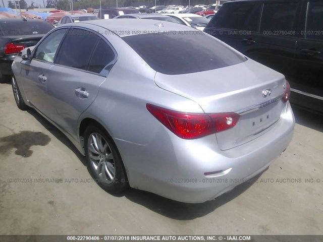 JN1BV7AP1FM352670 - 2015 INFINITI Q50 PREMIUM/SPORT SILVER photo 3