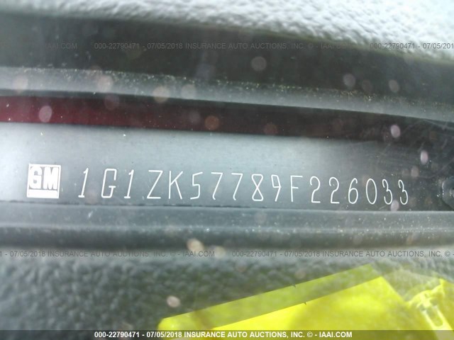 1G1ZK57789F226033 - 2009 CHEVROLET MALIBU LTZ წითელი ფოტო 9