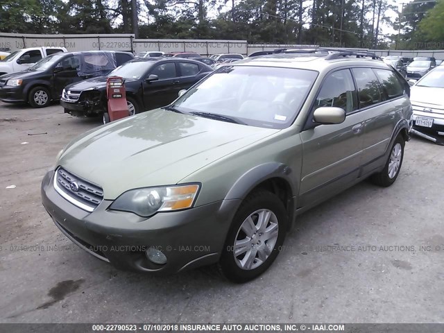 4S4BP62C757308582 - 2005 SUBARU LEGACY OUTBACK 2.5I LIMITED GREEN photo 2