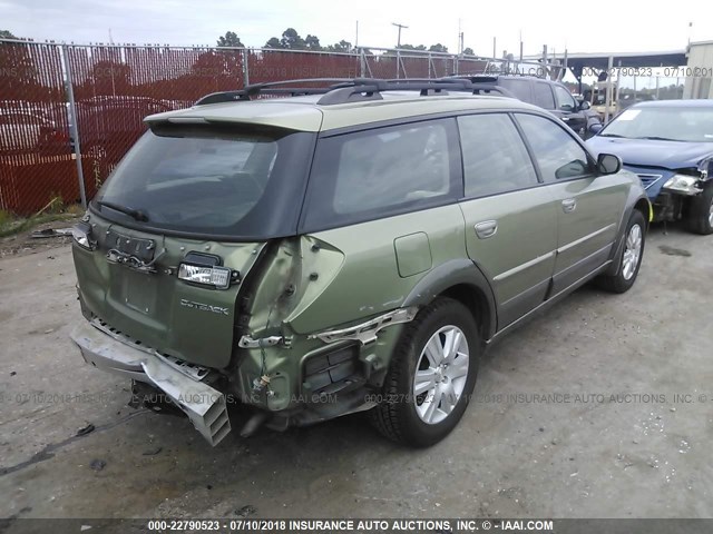 4S4BP62C757308582 - 2005 SUBARU LEGACY OUTBACK 2.5I LIMITED GREEN photo 4