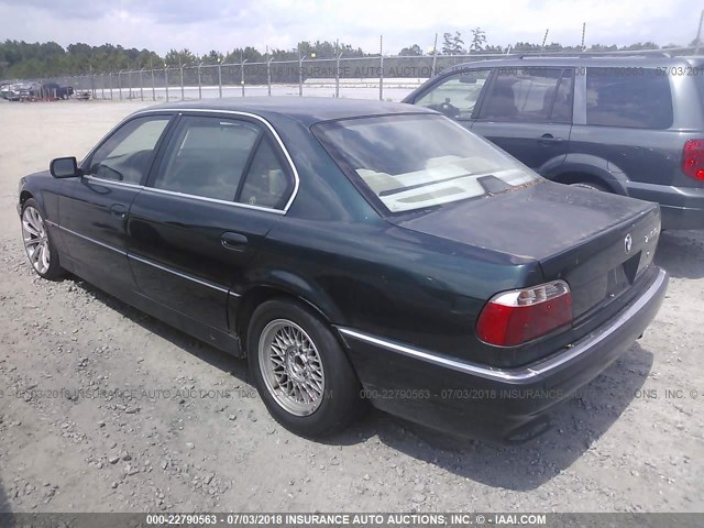 WBAGJ8322WDM12958 - 1998 BMW 740 IL GREEN photo 3