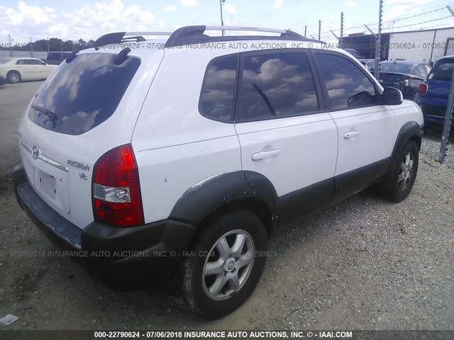 KM8JN12D05U072307 - 2005 HYUNDAI TUCSON GLS/LX WHITE photo 4