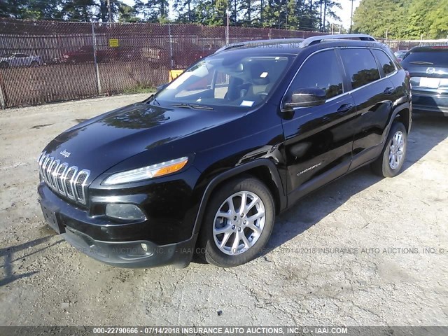 1C4PJLCS7EW299730 - 2014 JEEP CHEROKEE LATITUDE BLACK photo 2