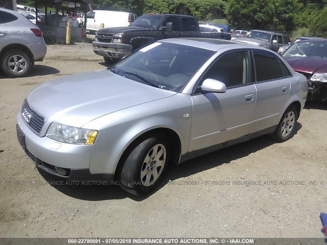 WAULC68E72A159017 - 2002 AUDI A4 1.8T QUATTRO SILVER photo 2