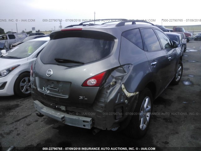 JN8AZ18U99W015764 - 2009 NISSAN MURANO S/SL GRAY photo 4