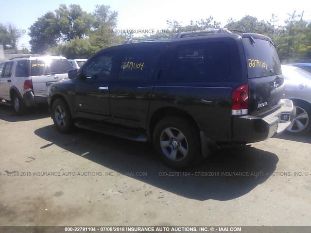 5N1AA08B85N705531 - 2005 NISSAN ARMADA SE/LE BLACK photo 3