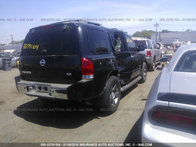 5N1AA08B85N705531 - 2005 NISSAN ARMADA SE/LE BLACK photo 4