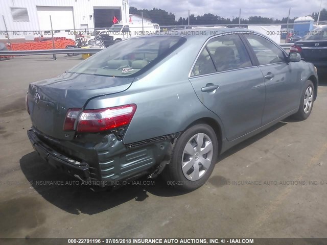 4T1BE46K47U521845 - 2007 TOYOTA CAMRY NEW GENERAT CE/LE/XLE/SE GREEN photo 4
