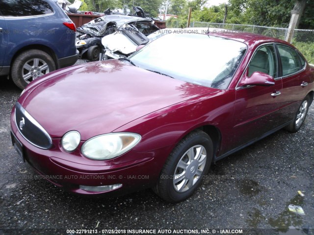 2G4WC562351326339 - 2005 BUICK LACROSSE CX RED photo 2