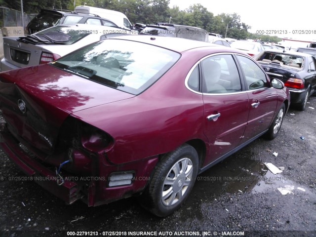 2G4WC562351326339 - 2005 BUICK LACROSSE CX RED photo 4