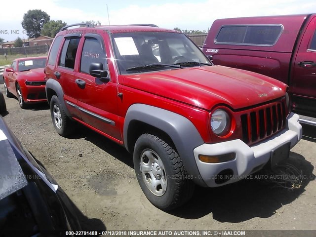 1J4GL48K14W106375 - 2004 JEEP LIBERTY SPORT RED photo 1