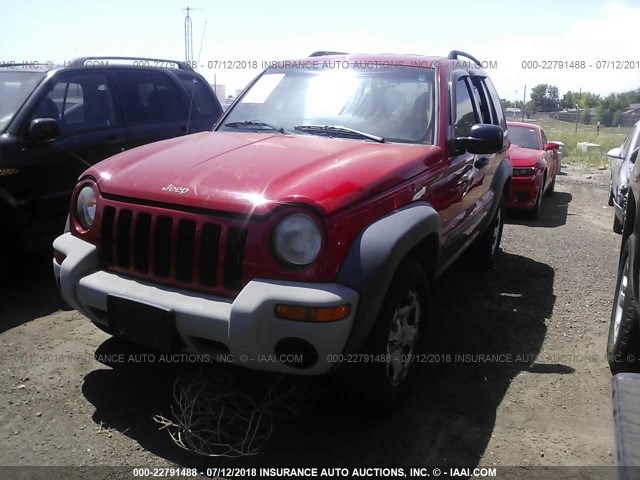 1J4GL48K14W106375 - 2004 JEEP LIBERTY SPORT RED photo 2