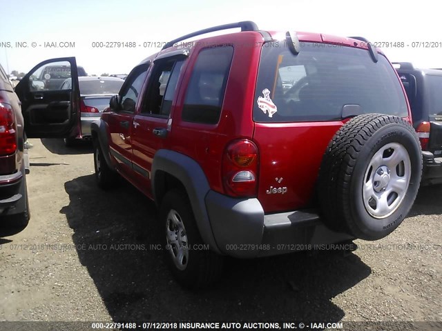 1J4GL48K14W106375 - 2004 JEEP LIBERTY SPORT RED photo 3