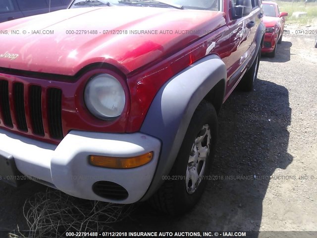 1J4GL48K14W106375 - 2004 JEEP LIBERTY SPORT RED photo 6