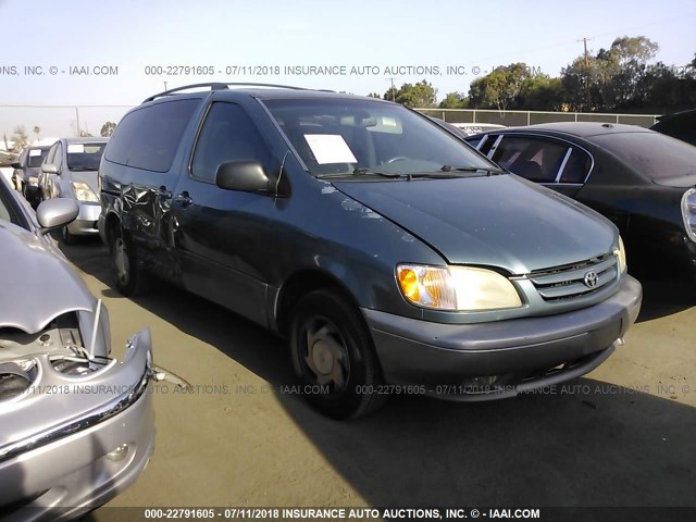 4T3ZF13C61U369749 - 2001 TOYOTA SIENNA LE/XLE BLUE photo 1