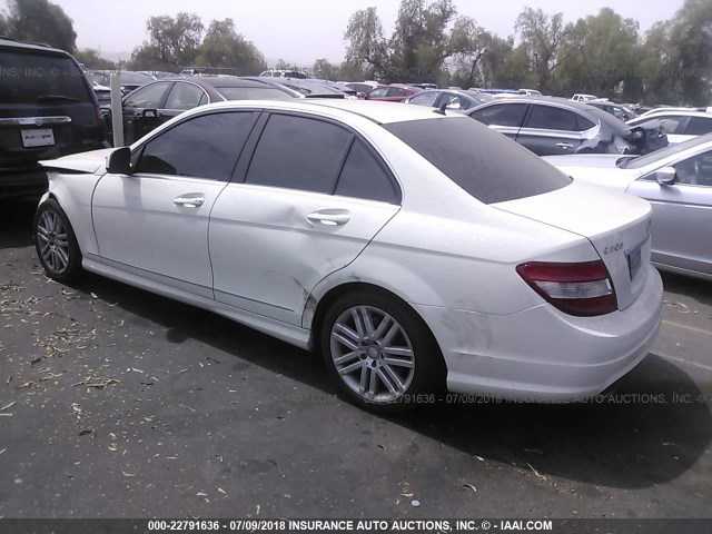 WDDGF54X99R068023 - 2009 MERCEDES-BENZ C 300 WHITE photo 3