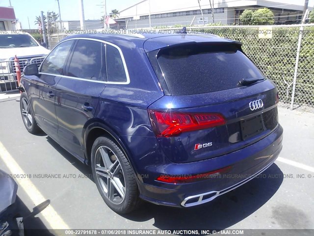 WA1A4BFY0J2021819 - 2018 AUDI SQ5 PREMIUM PLUS BLUE photo 3