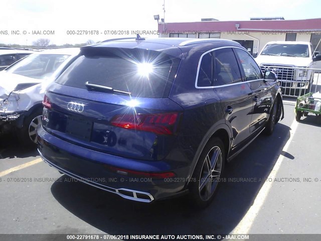 WA1A4BFY0J2021819 - 2018 AUDI SQ5 PREMIUM PLUS BLUE photo 4