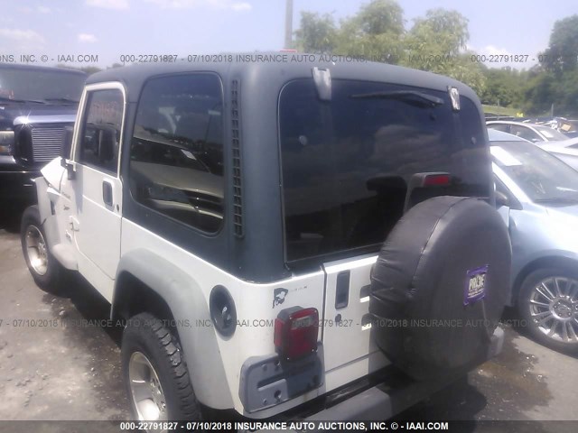 1J4FA49S72P735047 - 2002 JEEP WRANGLER / TJ SPORT WHITE photo 3