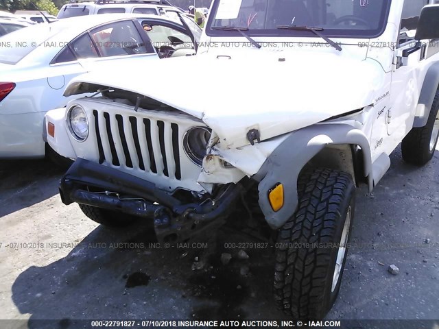 1J4FA49S72P735047 - 2002 JEEP WRANGLER / TJ SPORT WHITE photo 6