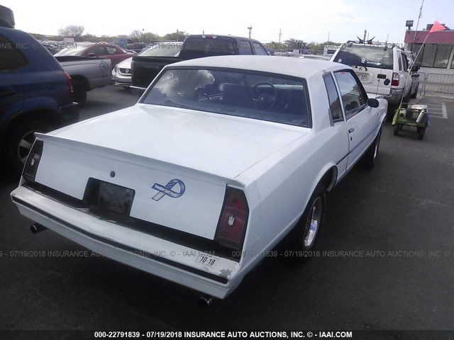 1G1AZ37G5ER119110 - 1984 CHEVROLET MONTE CARLO  WHITE photo 4