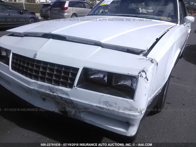 1G1AZ37G5ER119110 - 1984 CHEVROLET MONTE CARLO  WHITE photo 6