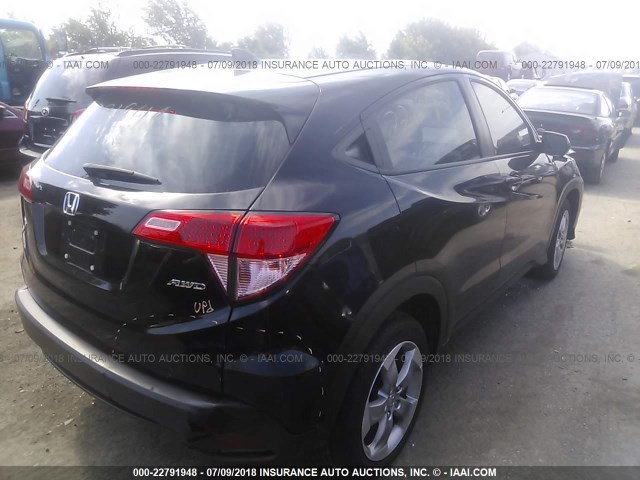 3CZRU6H32GM758467 - 2016 HONDA HR-V LX BLACK photo 4