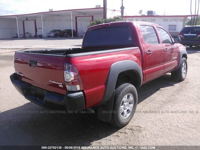 3TMJU62N39M080845 - 2009 TOYOTA TACOMA DOUBLE CAB PRERUNNER RED photo 4