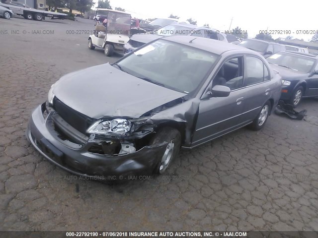 JHMES966X5S003157 - 2005 HONDA CIVIC HYBRID GRAY photo 2