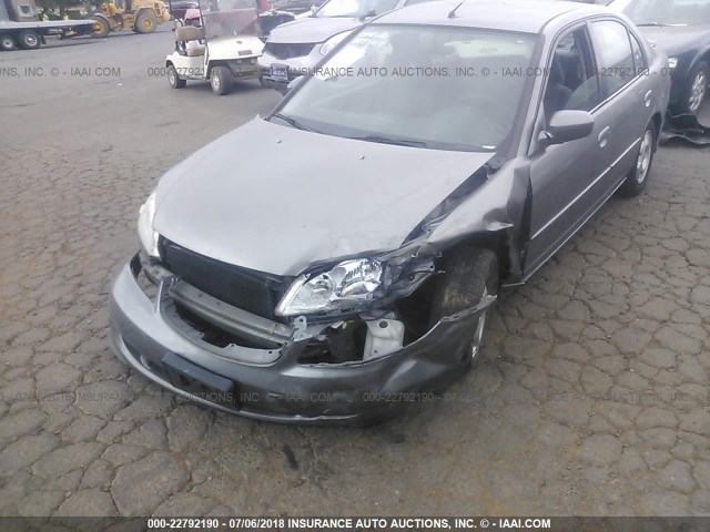 JHMES966X5S003157 - 2005 HONDA CIVIC HYBRID GRAY photo 6