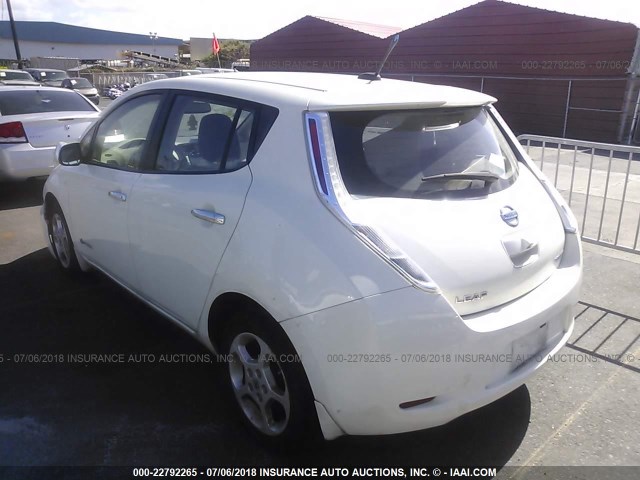 JN1AZ0CP2BT007037 - 2011 NISSAN LEAF SV/SL WHITE photo 3