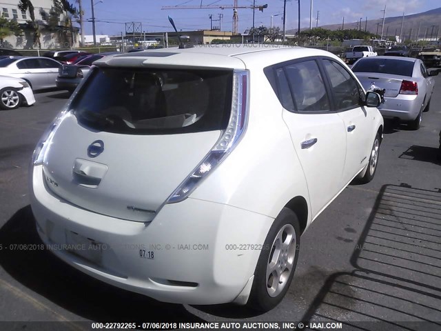 JN1AZ0CP2BT007037 - 2011 NISSAN LEAF SV/SL WHITE photo 4