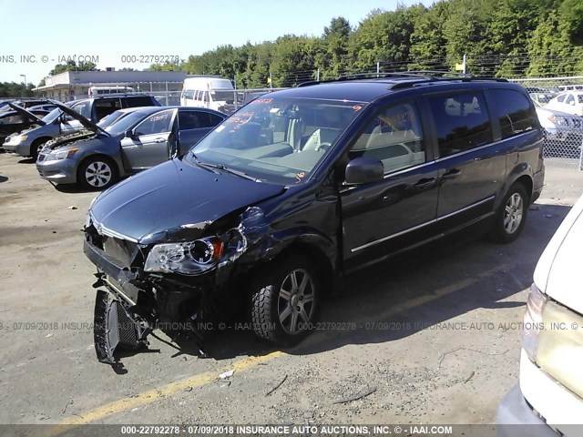 2A8HR54X59R640293 - 2009 CHRYSLER TOWN & COUNTRY TOURING BLUE photo 2