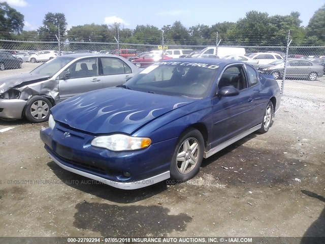 2G1WX15K239327928 - 2003 CHEVROLET MONTE CARLO SS BLUE photo 2