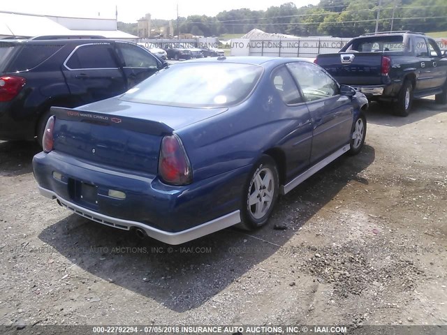 2G1WX15K239327928 - 2003 CHEVROLET MONTE CARLO SS BLUE photo 4