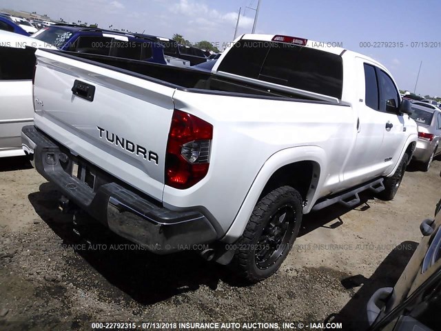 5TFUW5F19EX383741 - 2014 TOYOTA TUNDRA DOUBLE CAB SR/SR5 WHITE photo 4