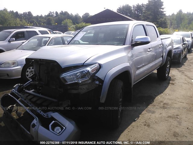 3TMGZ5AN3GM012680 - 2016 TOYOTA TACOMA DOUBLE CAB/LTD SILVER photo 2