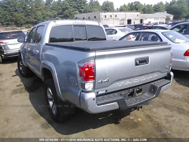 3TMGZ5AN3GM012680 - 2016 TOYOTA TACOMA DOUBLE CAB/LTD SILVER photo 3