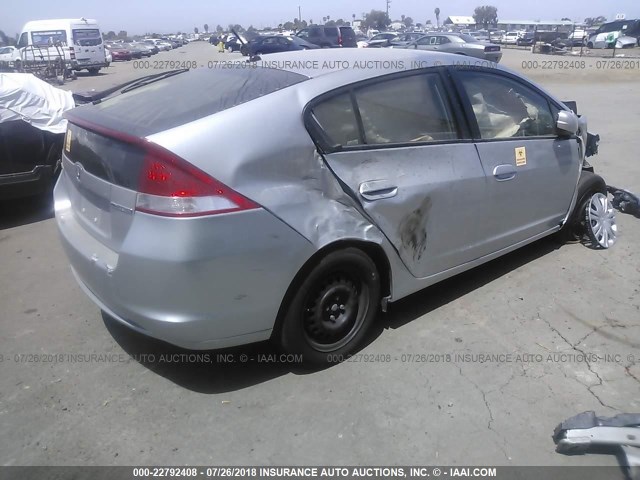 JHMZE2H54BS011481 - 2011 HONDA INSIGHT LX SILVER photo 4