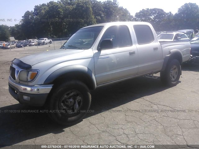 5TEGM92N62Z065972 - 2002 TOYOTA TACOMA DOUBLE CAB PRERUNNER SILVER photo 2