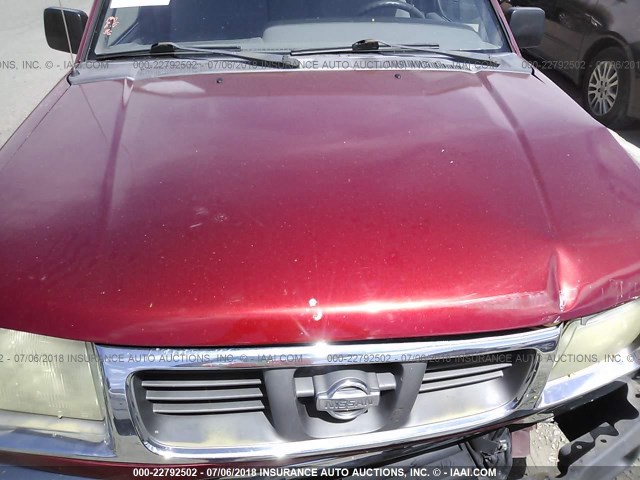 1N6DD26S0YC319383 - 2000 NISSAN FRONTIER KING CAB XE RED photo 10